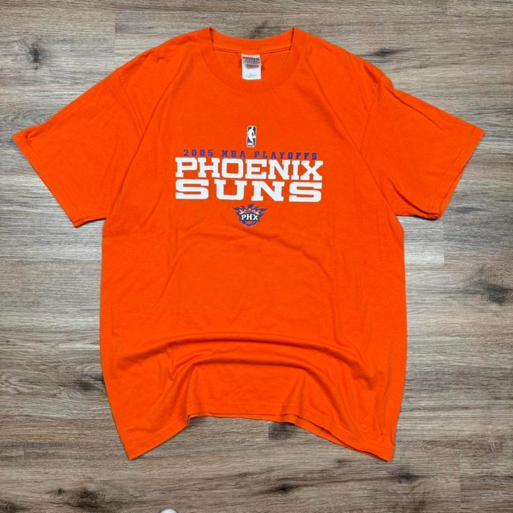 2005 NBA Playoffs Phoenix Suns Vintage Orange Graphic Tee L
